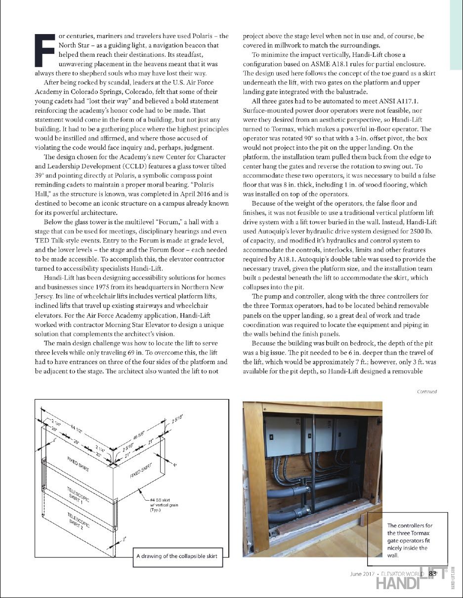 Elevator World Article on United States Air Force Academy Project Page 2